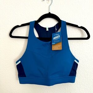 NWT Brooks Running 3 Pocket Sports Bra - 36 C/D - Ash Blue + Navy